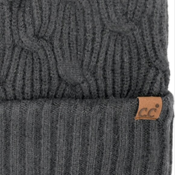 C.C Chain Link Knitted Pom Beanie NWT - Picture 5 of 8